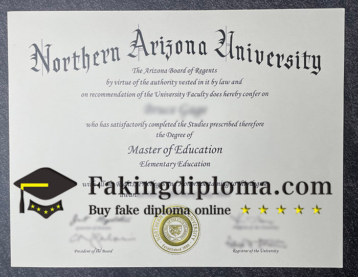 Northern Arizona University diploma sample