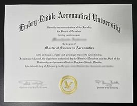ERAU Diploma, Embry Riddle Aeronautical University Transcript.