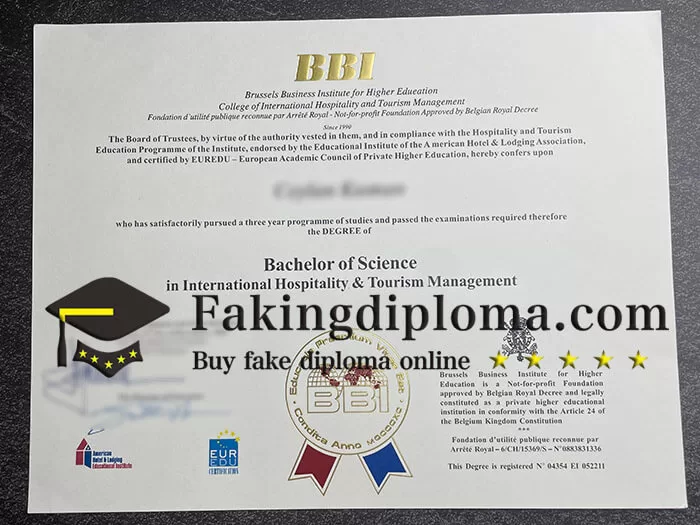 Order Brussels business institute diploma