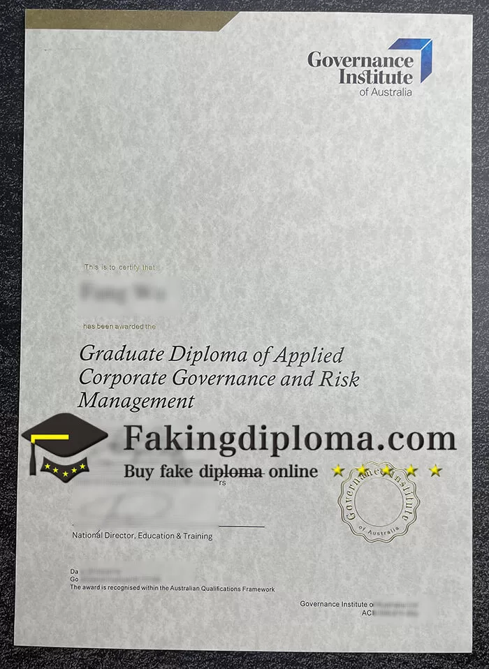 Governance Institute of Australia certificate.