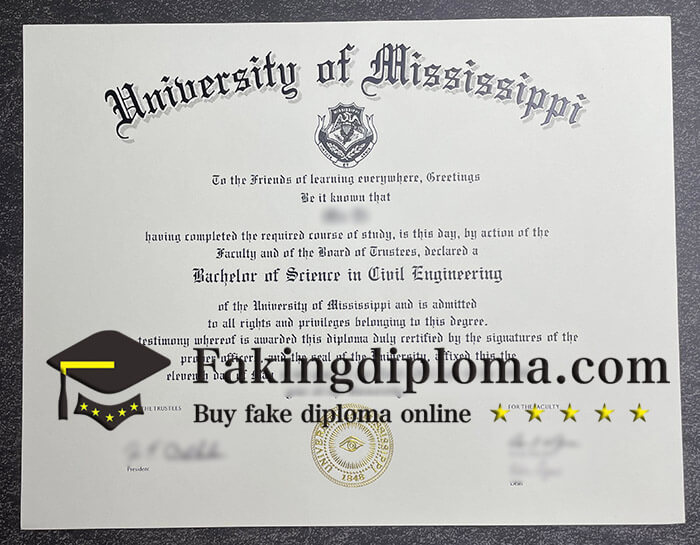 Buy University of Mississippi diploma, fake University of Mississippi degree.