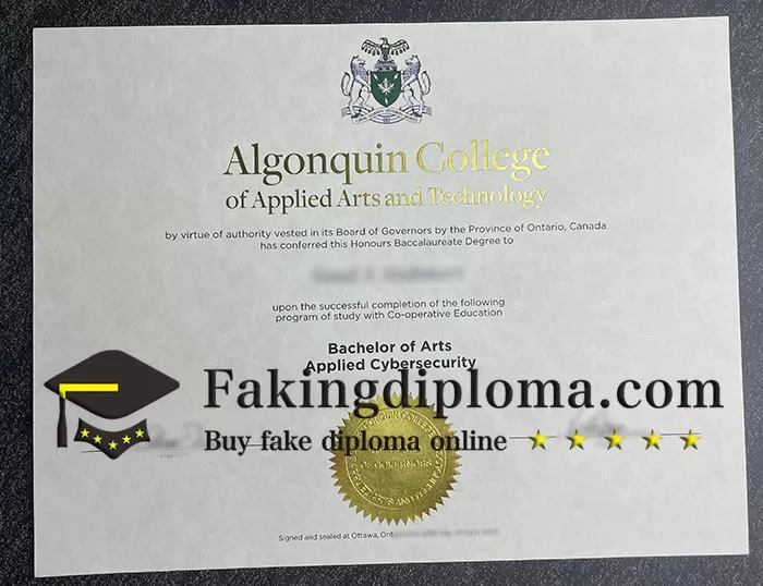Order Algonquin College diploma