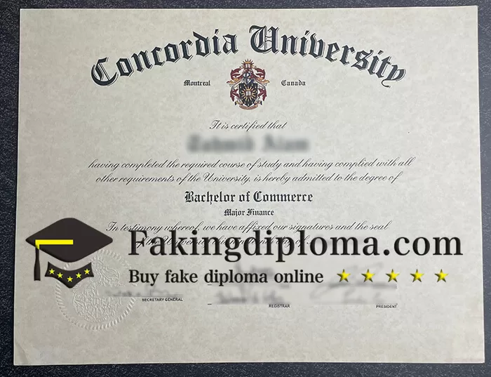 Concordia University diploma