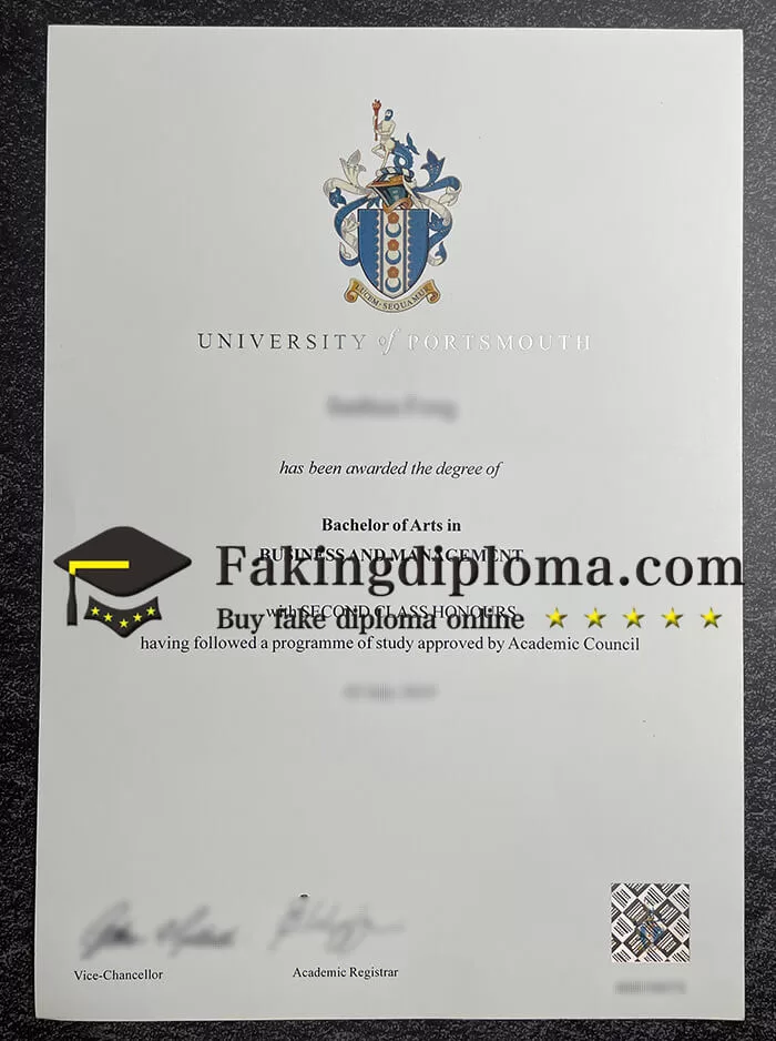 where to order University of Portsmouth diploma? buy fake degree