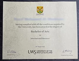 UWS Diploma, Buy University of the West of Scotland Degree.