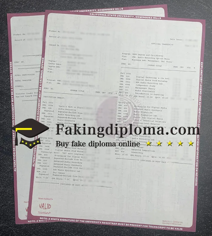 CSUDH transcript, how to buy fake CSUDH transcript and diploma.
