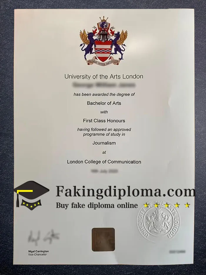 University of the Arts London diploma, buy UAL degree online.