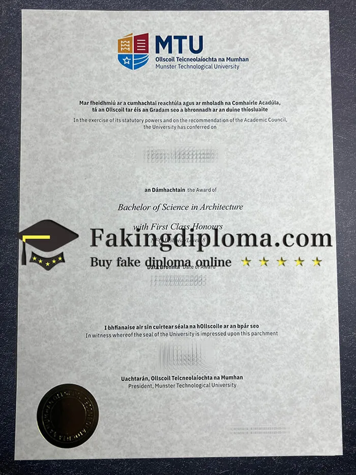 Get Munster Technological University fake diploma, Fake MTU degree.