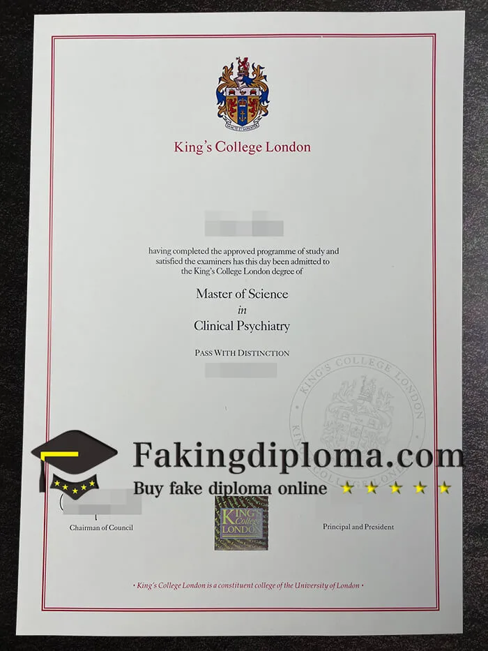 fake King's College London diploma, buy KCL fake degree online.