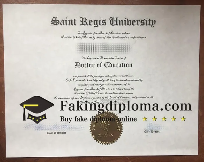 Where to order Saint Regis University diploma? buy SRU fake diploma.