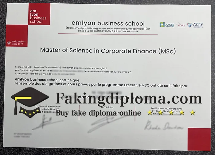 Where to buy emlyon business school certificate