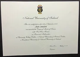 Realistic National University of Ireland Fake Diploma.