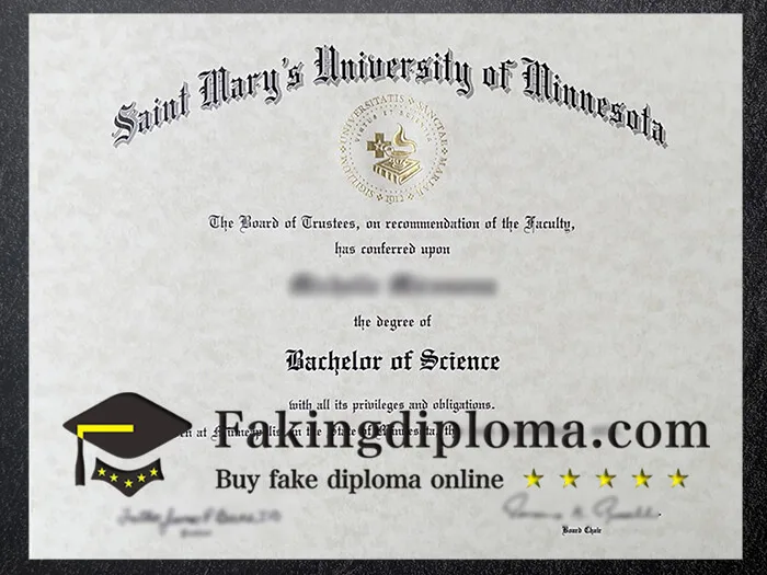 Buy SMUM diploma, fake Saint Mary's University of Minnesota certificate.
