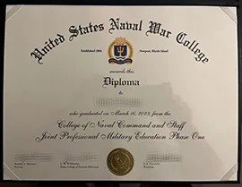 Never give up US Naval War College Fake Diploma.