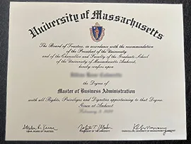 Fake University of Massachusetts MBA Degree for Sale.