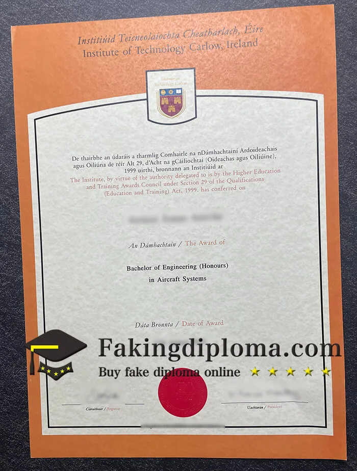 Buy Institute Technology Carlow Ireland diploma online.