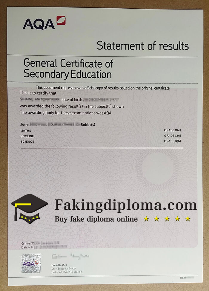 Where to buy AQA GCSE fake certificate?
