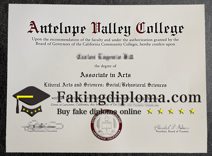 Where to order Antelope Valley College diploma? buy AVC fake degree online.