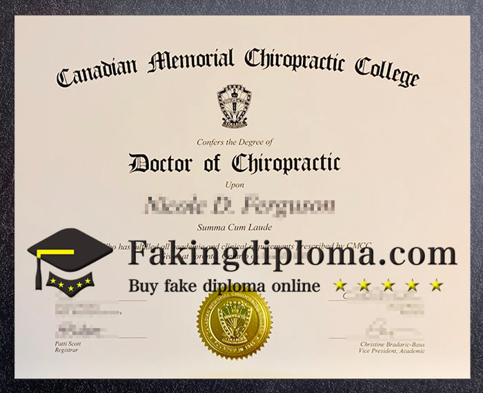 Where to get Canadian Memorial Chiropractic College diploma certificate