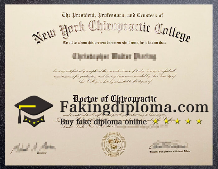 buy New York Chiropractic College diploma