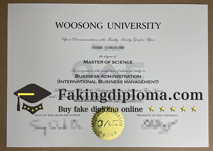 Woosong University diploma