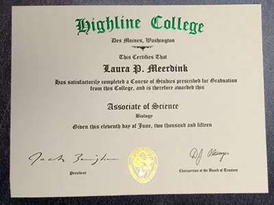 Can I order Highline College diploma? buy fake degree online.