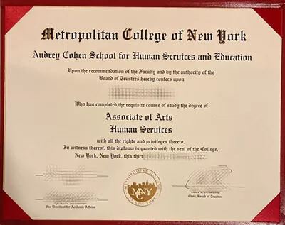 How much to order Metropolitan College of New York diploma?