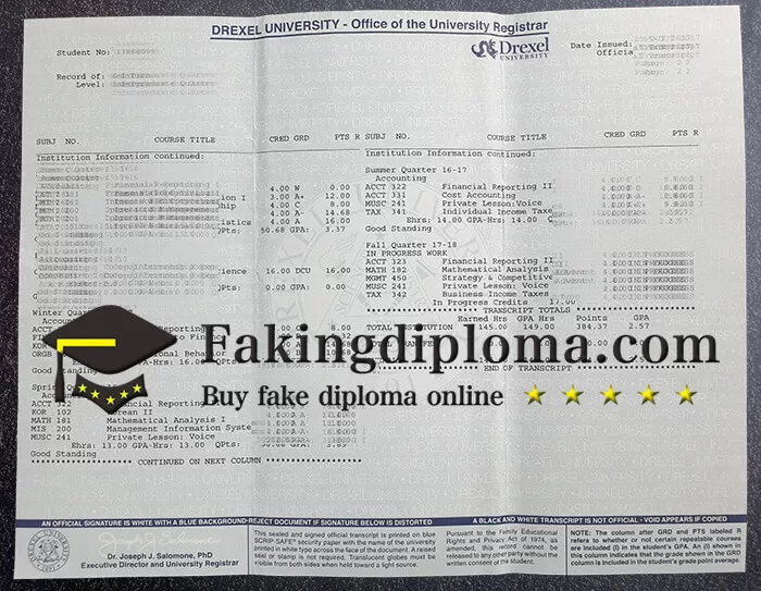 Where to buy Drexel University Transcript?