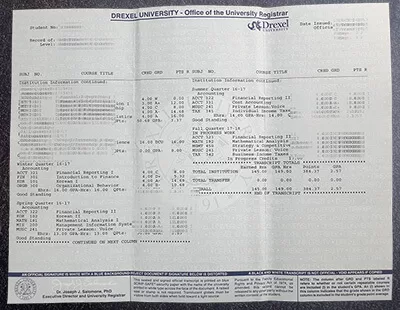 Professional Drexel University Fake Transcript Order