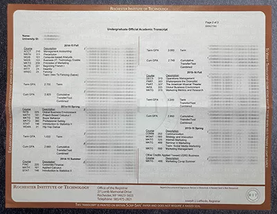 Order Rochester Institute of Technology Transcript.