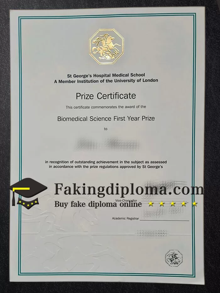 Where to order St George's Hospital Medical School certificate?