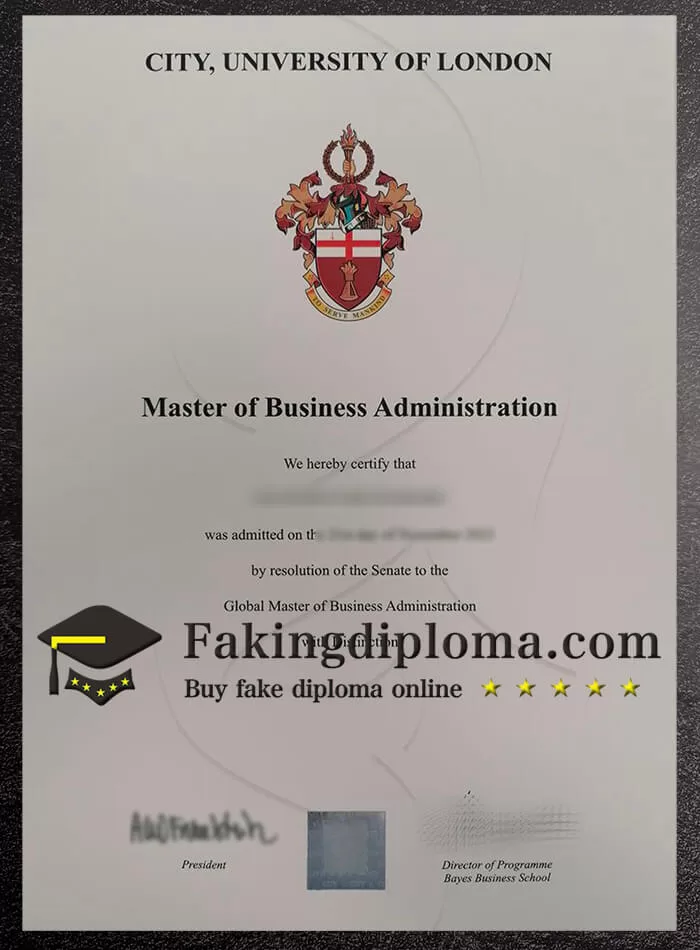 Order City University of London diploma