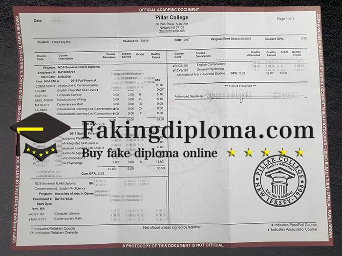 order Pillar College diploma, get Pillar College transcript online.