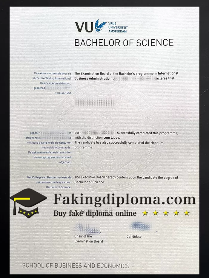 Buy Vrije Universiteit Amsterdam diploma online.