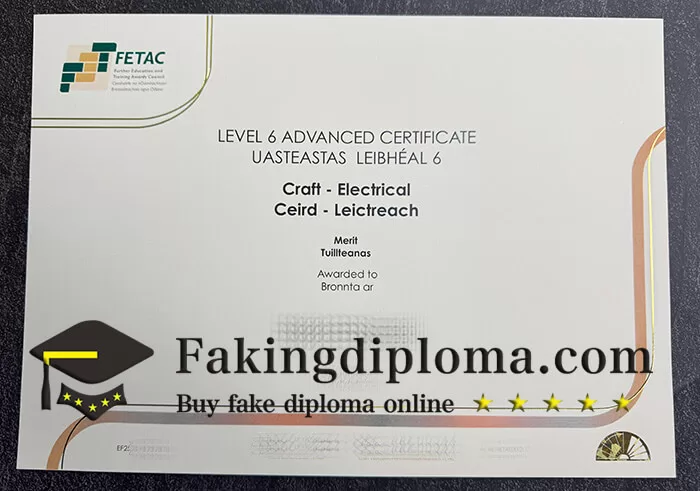 FETAC certificate