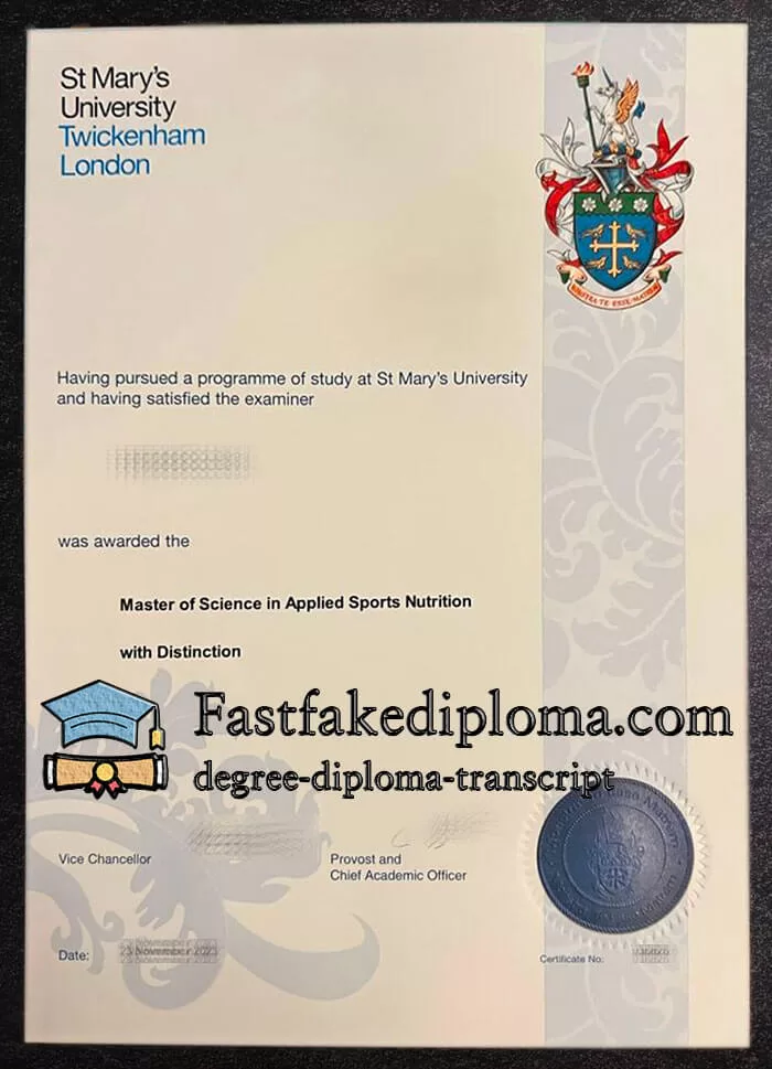 Order St Mary's University Twickenham London diploma