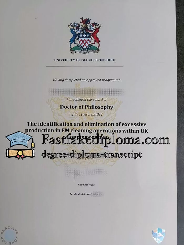 Where to order University of Gloucestershire diploma?