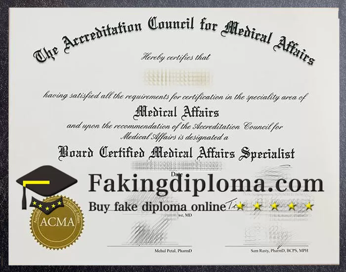 Buy Accreditation Council for Medical Affairs certificate online