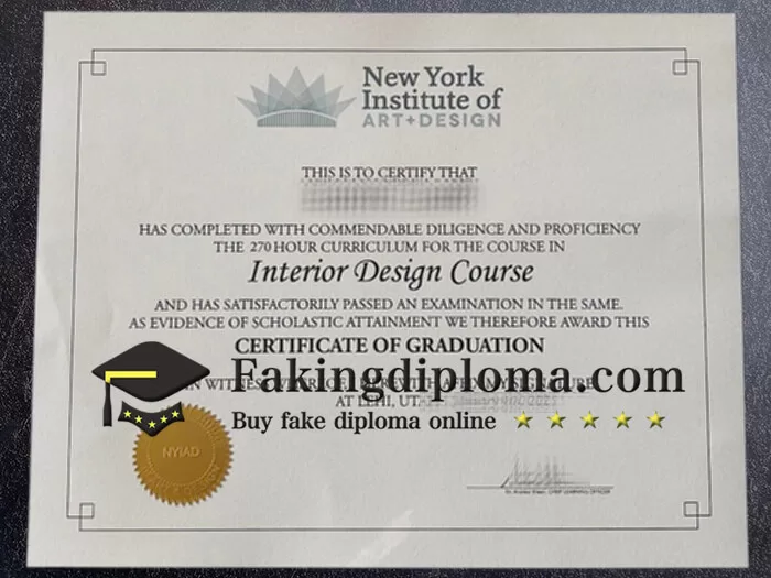 Buy New York Institute of Art design diploma