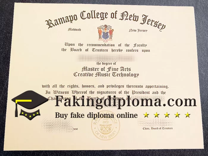 Ramapo College diploma.