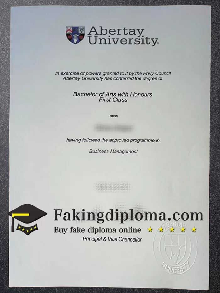 Buy Abertay University diploma online