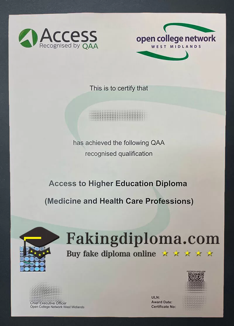 Open College network West Midlands diploma