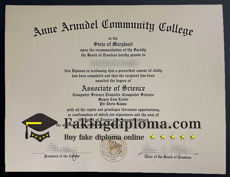 Buy Anne Arundel Community College diploma