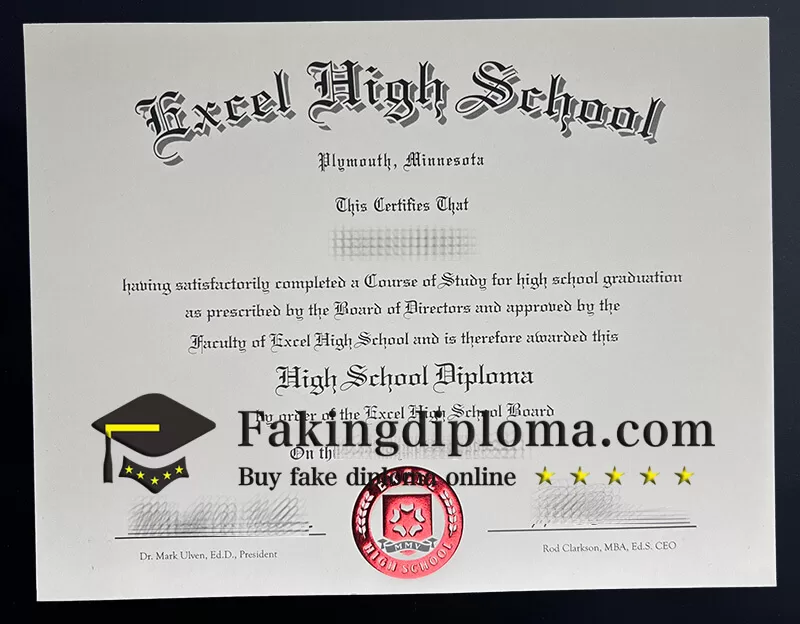 Buy Excel High School fake diploma online.
