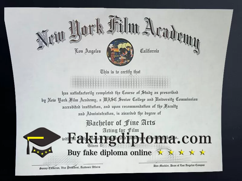 Buy New York Film Academy fake diploma online.