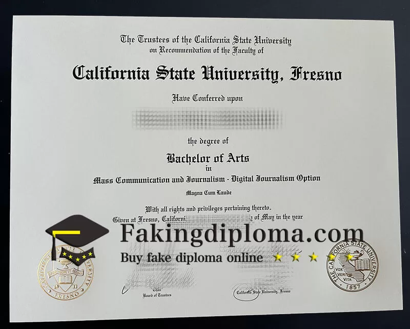 fake California State University Fresno diploma