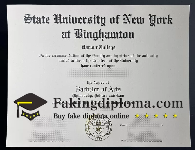 Buy State University of New York at Binghamton diploma
