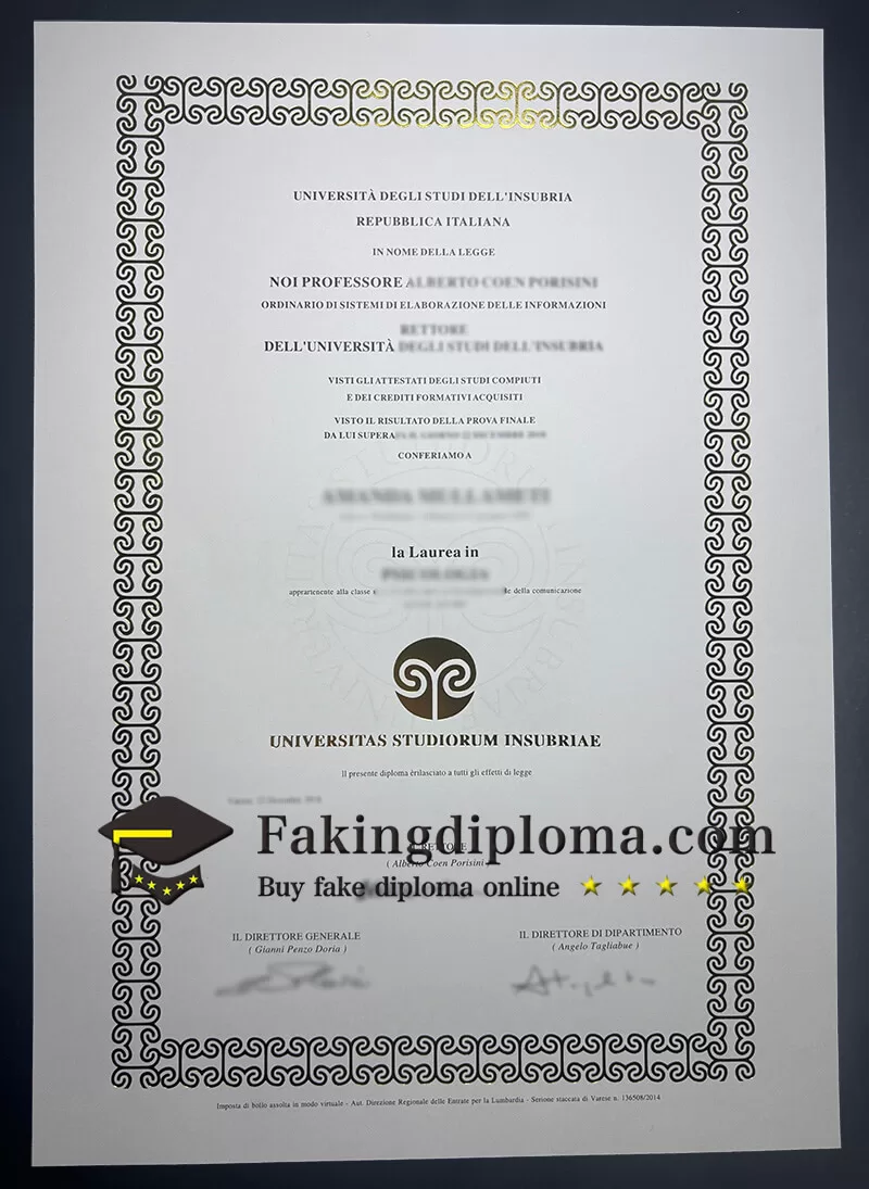 Can I buy Universitas Studiorum Insubriae certificate?