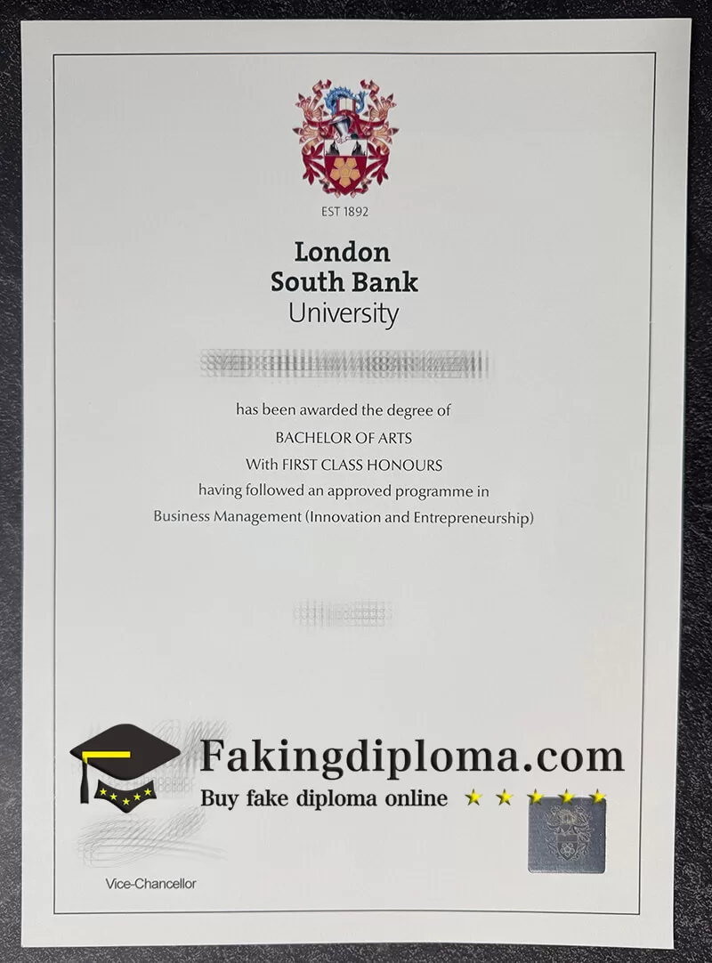 Order London South Bank University diploma