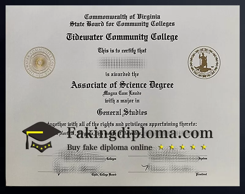 Buy Tidewater Community College diploma